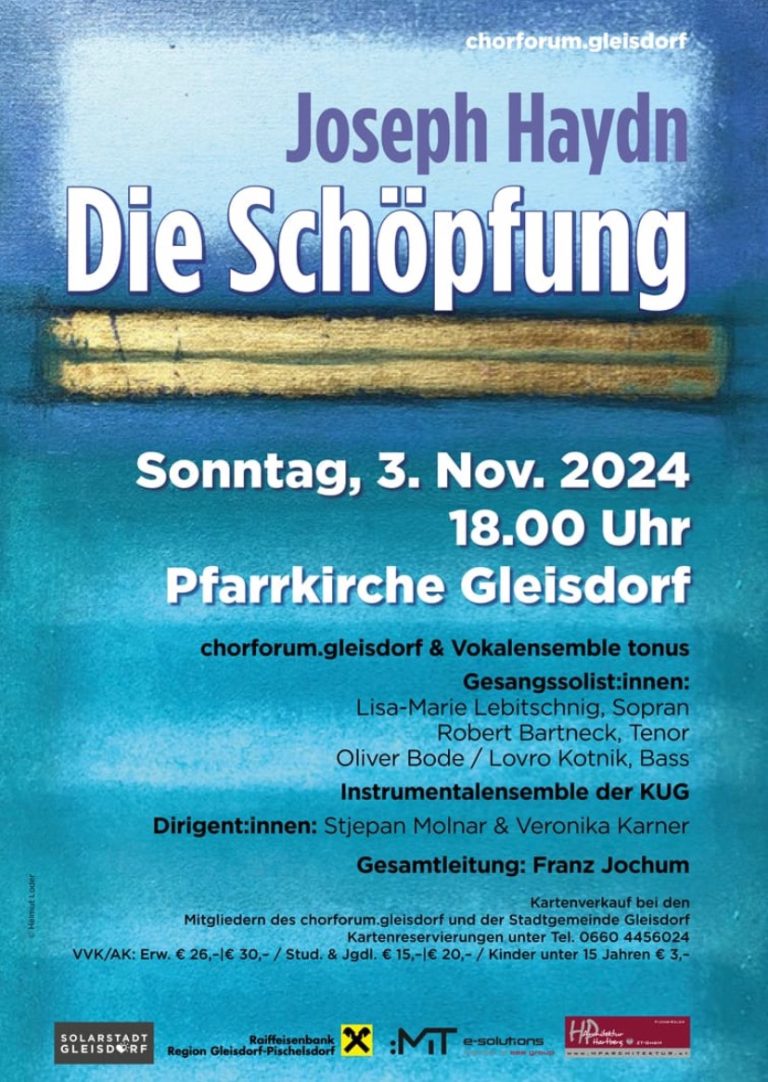 Plakat Konzert Schoepfung chorforum.gleisdorf Stadtpfarrkirche Gleisdorf